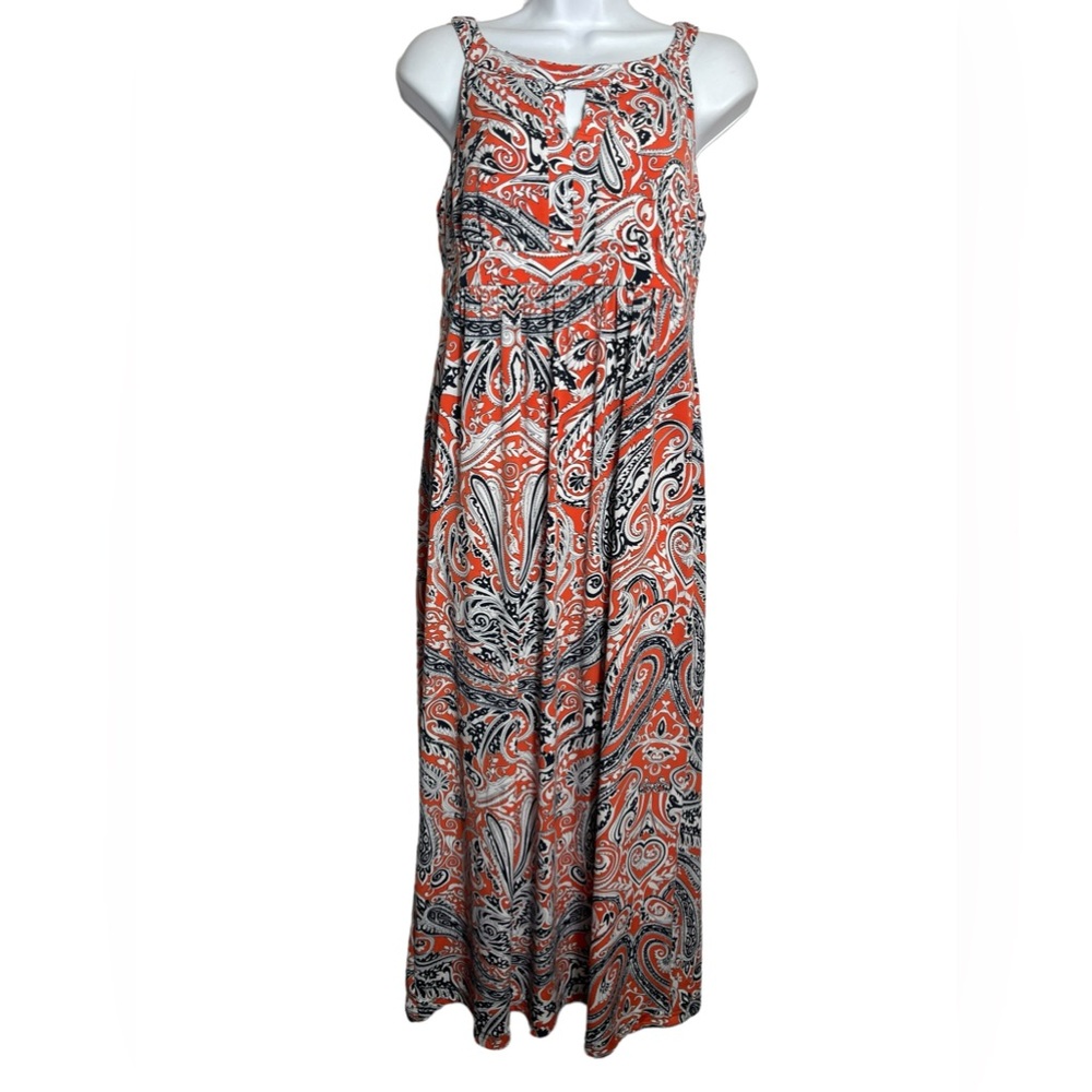 Ann Taylor dress size small petite orange paisley summer maxi dress‎ 🧡🧡